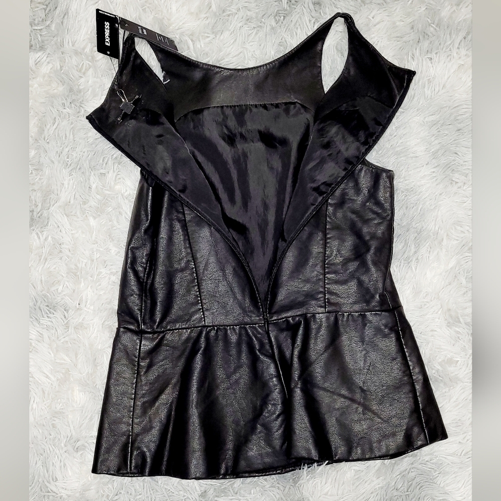 Vegan Leather Tank & Corset Peplum Tops 2pc Bundle, S - Picture 8 of 10